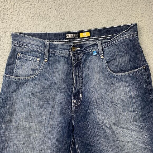 Southpole Denim Shorts Mens 38 Blue Jorts Relaxed Fit Streetwear Y2K - Picture 3 of 15